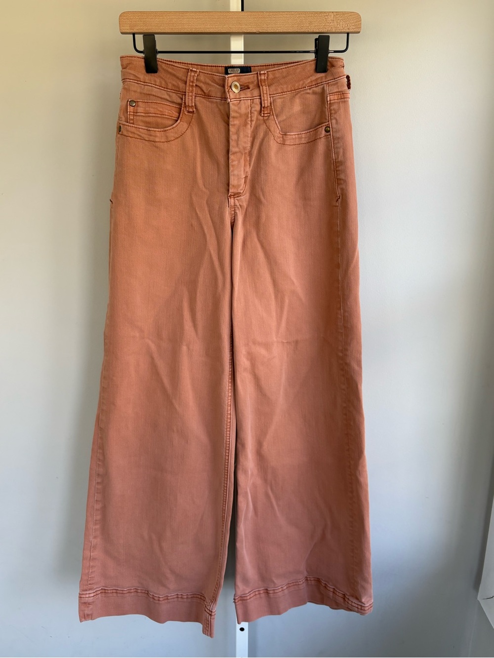 Anthropologie Maeve High Rise Wide Leg Pants Mauve Rose Size 25